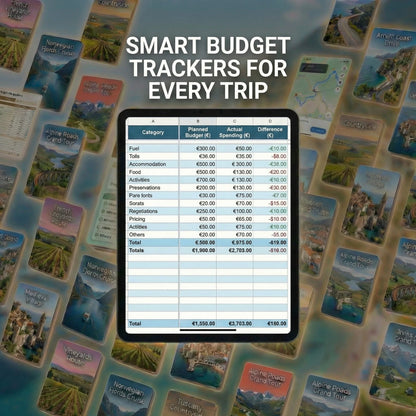 100+ European Road Trips Bundle - with GPS Maps & Budget Trackers