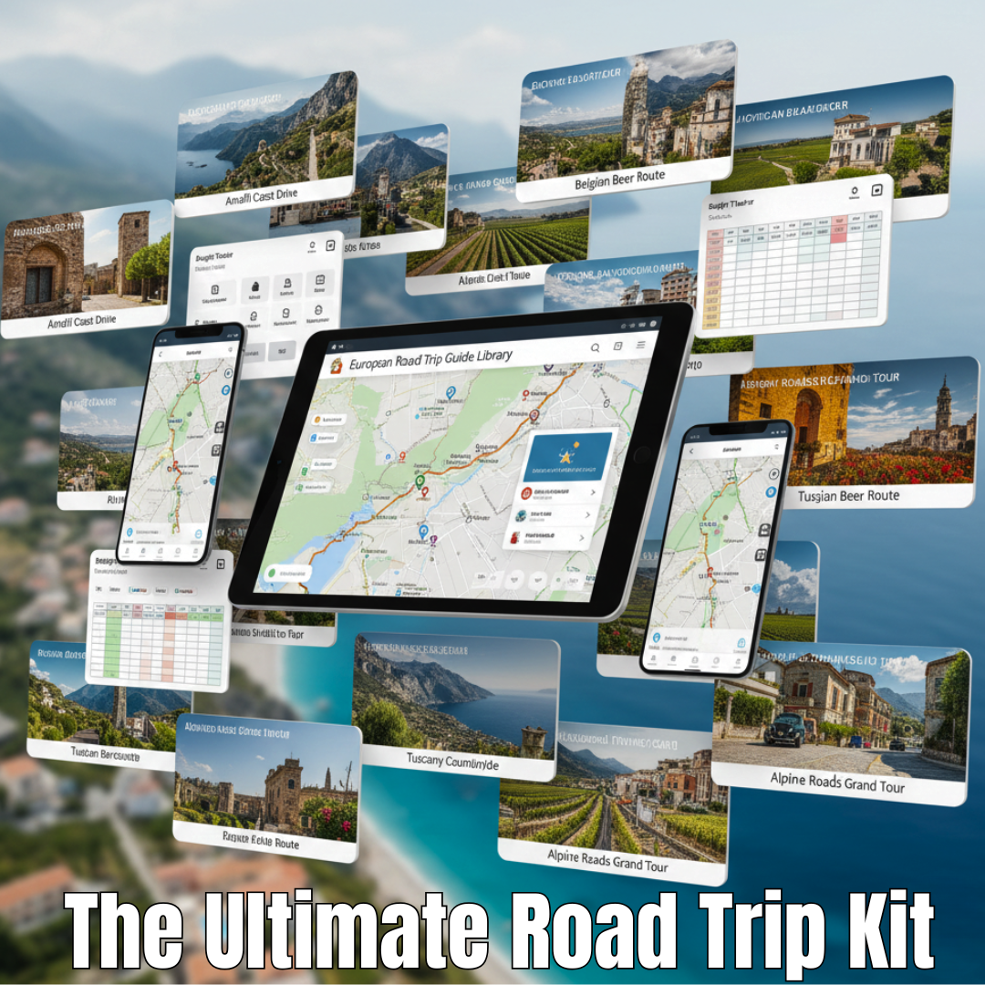 100+ European Road Trips Bundle - with GPS Maps & Budget Trackers